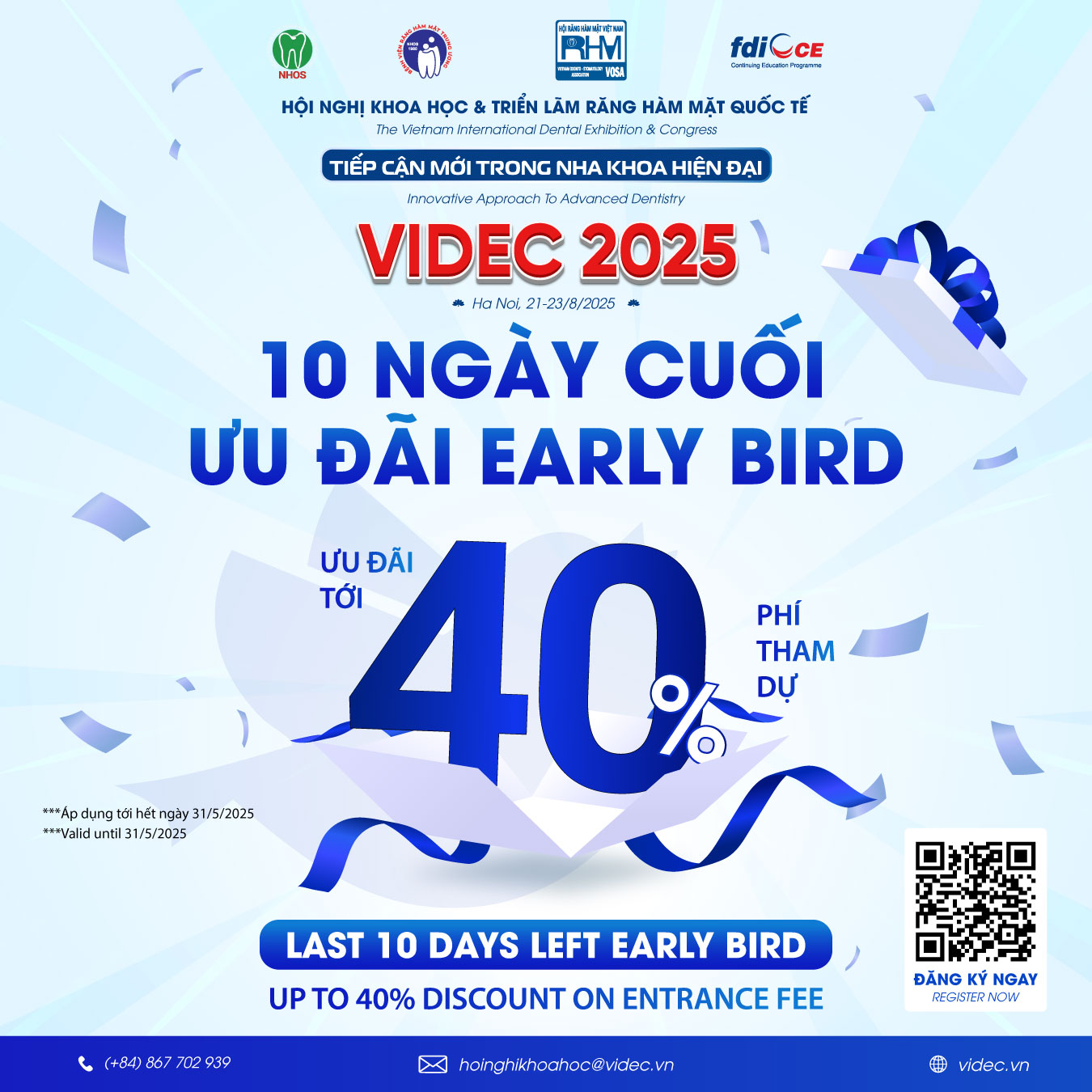 VIDEC 2025: CHỈ CÒN 10 NGÀY! NHANH TAY NHẬN NGAY ƯU ĐÃI ĐẾN 40% PHÍ THAM DỰ 